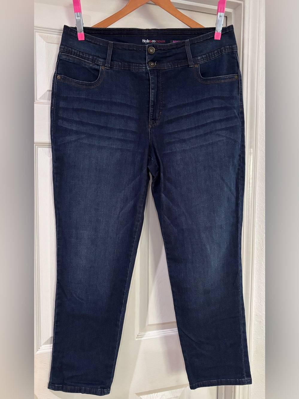 Style & Co Stretch Boyfriend Jeans Blue Denim Plus Size 18W NWOT